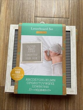 kate & milo White and Gray Letterboard Set